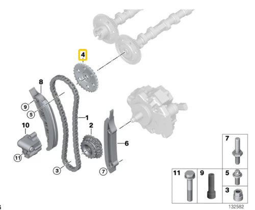 Genuine Camshaft gear For BMW M57N OEM -11317787278