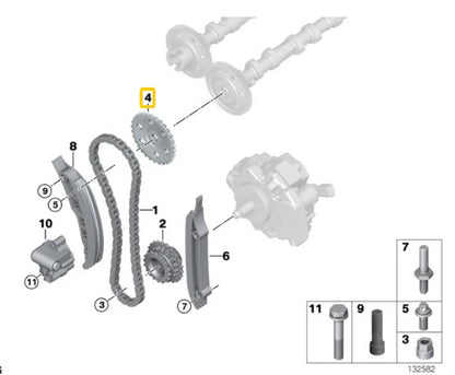 Genuine Camshaft gear For BMW M57N OEM -11317787278