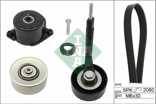 BMW M57N INA V-ribbed Belt SET 529 0314 10