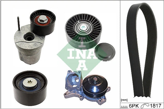 BMW M47/N47 Water Pump. Auxiliary Belt Kit – INA 529036830