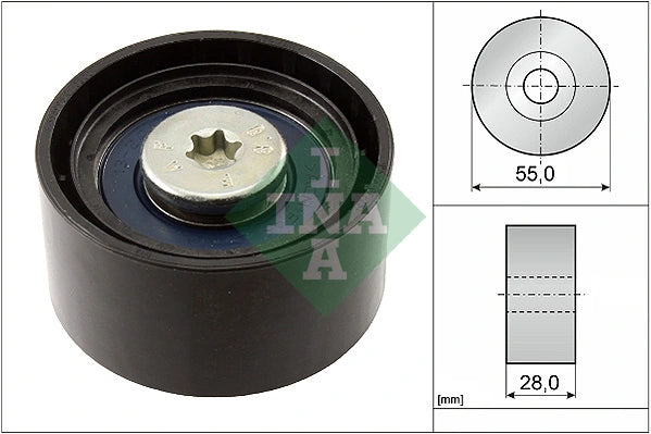 BMW Auxiliary Belt Idler / Guide Pulley – INA 532055610 / BMW 11287800562