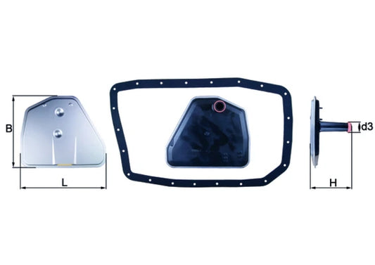 BMW MAHLE HX162D Automatic Transmission Filter Kit (ZF 6HP26 / 6HP32)