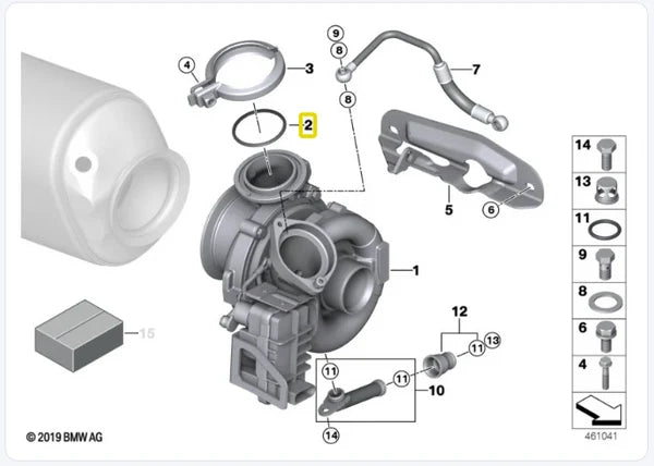 BMW M57N2 Turbo to Manifold Seal Ring for M57N2 - FA1 11657796787