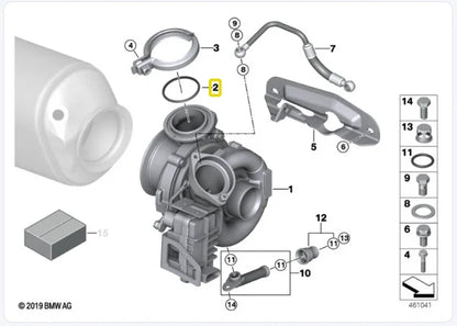 BMW M57N2 Turbo to Manifold Seal Ring for M57N2 - FA1 11657796787